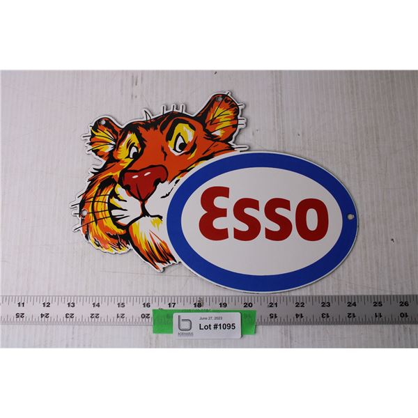 Esso Tiger Porcelain Fantasy Sign - 11 1/2" Long