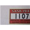 Image 2 : Saskatchewan 1944 License Plate - Laminated