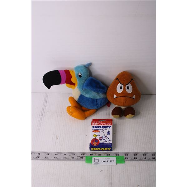 (2) Stuffed Animals and Snoopy Band-Aids