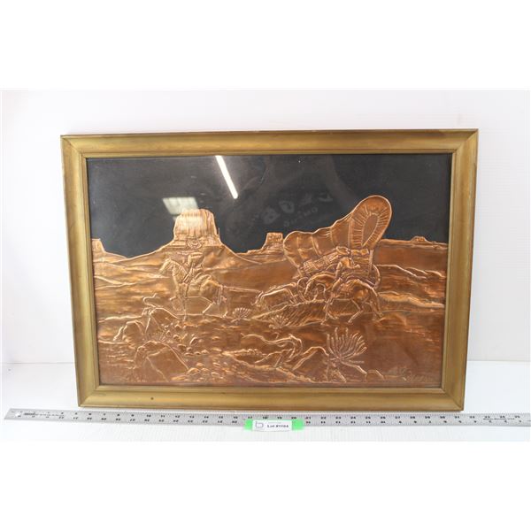 Framed Copper Craft Art - 18 1/2" x 26 1/2"