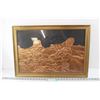 Image 1 : Framed Copper Craft Art - 18 1/2" x 26 1/2"