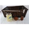 Image 2 : Wicker Basket and Assorted Items