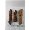 Image 1 : (3x Bid Price) (3) Wood Head Carvings
