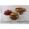 Image 1 : Wooden Bowls and Ceramic Dish with Lid