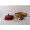 Image 4 : Wooden Bowls and Ceramic Dish with Lid