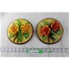 Image 1 : (2) Ceramic Floral Wall Art Hangings
