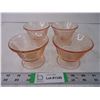 Image 1 : (4) Vintage Federal Glass Pink Lattice Dessert Cups