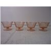 Image 4 : (4) Vintage Federal Glass Pink Lattice Dessert Cups