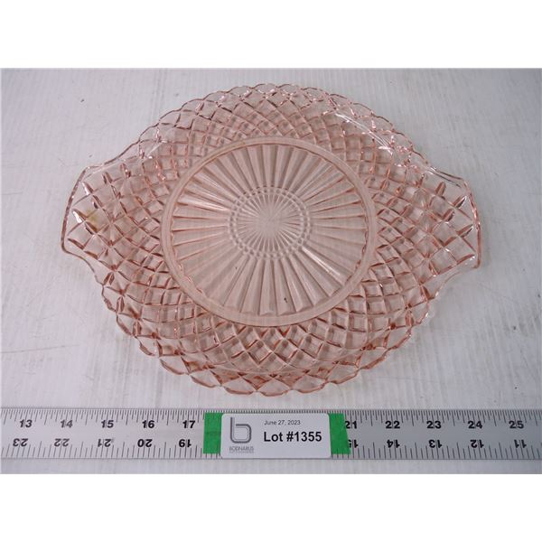 Pink Depression Glass Waterford Oval Platter