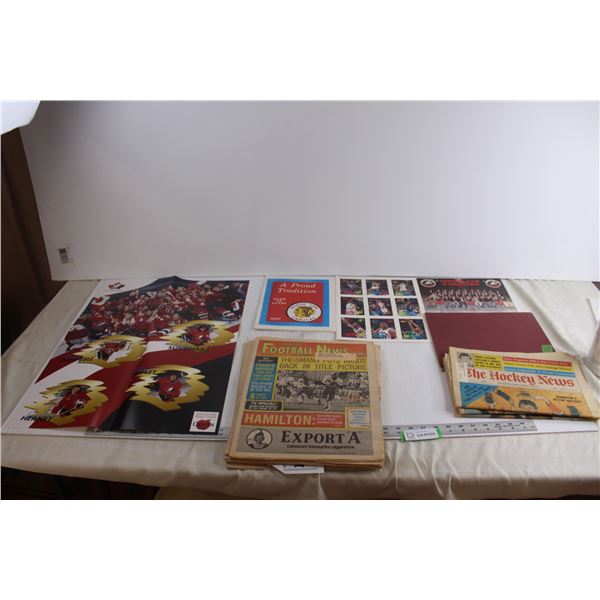 Canada Women's Gold Poster + Sports Newspapers + Sports Related Misc.