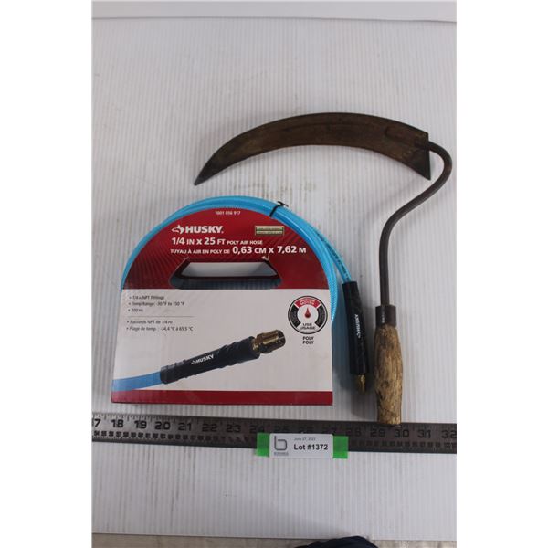 Husky 1/4" x 25' Poly Air Hose+ Farm Scythe