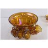 Image 2 : Vintage Indiana Carnival Glass Marigold Iridescent Punch Bowl with (12) Cups and Ladle