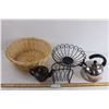 Image 1 : Tea Kettle + Tea Pot + (2) Baskets + Napkin Holder