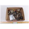 Image 1 : Electric parts, pig tails, quick alligator clamps, metal box covers, multi plug ins