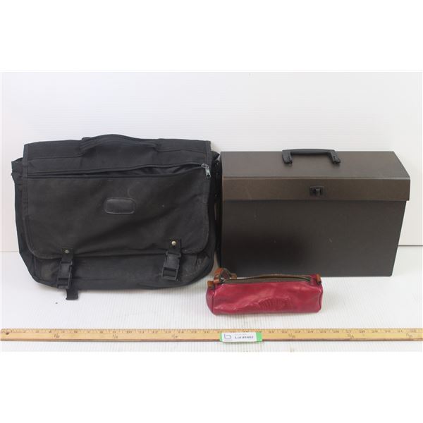 Laptop Bag + File Organizer + Small Leather Case