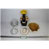 Image 1 : Bottle - Lidded Glass Dishes - Gold Leaf Dish - Ceramic Calgary Zoo Cowboy Hat