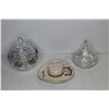 Image 4 : Bottle - Lidded Glass Dishes - Gold Leaf Dish - Ceramic Calgary Zoo Cowboy Hat