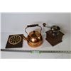 Image 1 : Copper Water Pot - Coffee Grinder - Two Sided Miniature Dart Board