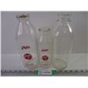 Image 1 : (3) Vintage Milk Bottles-(2) Palm and (1) unmarked