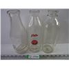 Image 1 : (3) Vintage Milk Bottles-(2) Palm and (1) unmarked