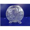 Image 2 : Crystal Round 3 Footed Bowl with Stars and Pinwheels