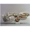 Image 1 : Sovereign Pottery Dessert Dishes and Bowl, (8) Tea Cups(no saucers), ornament and salt/pepper