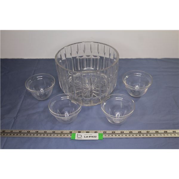 Heavy Glass Bowl - (4) Sm Glass Bowls