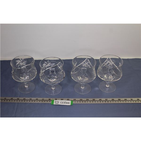 (4) Pinwheel Crystal Glasses