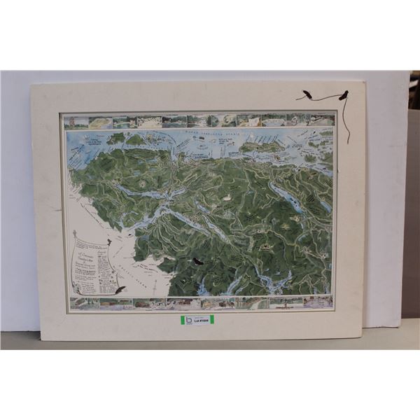 Fishing map print of northern Vancouver Island.(26  x 33 )