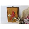 Image 3 : Plumbing Parts - Wooden Picture of Red Bird - Knife/Cutlery Display Rack - Bird Ornament