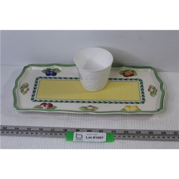 Ceramic Tray Villerioy & Boch - Porcelain Cup Made in Norway