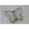 Image 4 : Pedestal Cake Plate - Glass Butterfly Dish - Cut Crystal Sugar Bowl