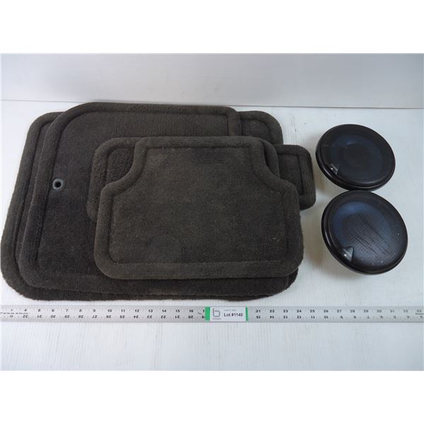 (2) Kenwood 6" Speakers and Front and Rear Car Mats