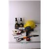 Image 1 : Caulking Gun, Hard Hat and Misc. Tools