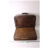 Image 1 : Vintage Suitcase and Wooden Cutlery Box
