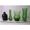 Image 1 : Green Glass Vases and Misc.