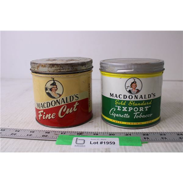 (2) MacDonalds Fine Cut Tobacco Tins