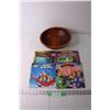 Image 1 : Wooden Bowl and Kids Books
