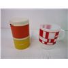 Image 2 : Fire king Mug, Melmac Mug, Salt/Pepper, Spice Jars, Tupperware Bowl