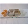 Image 1 : Fire King Mug & Sugar Bowl,(2) Aluminum Baking Pan, Glass Cream and Sugar