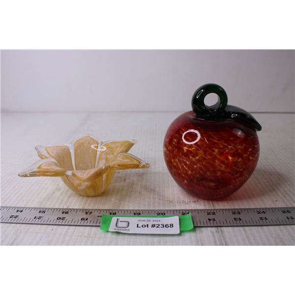 Glass Apple and Flower