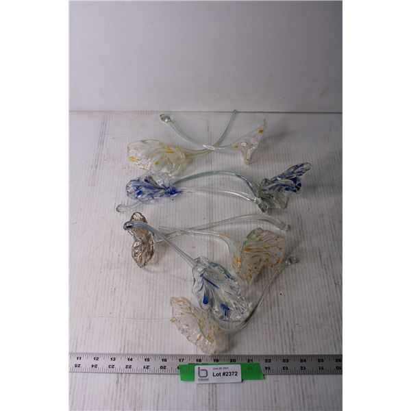 Blown Art Glass Flowers