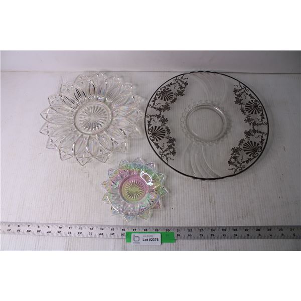 (3) Glass Platters