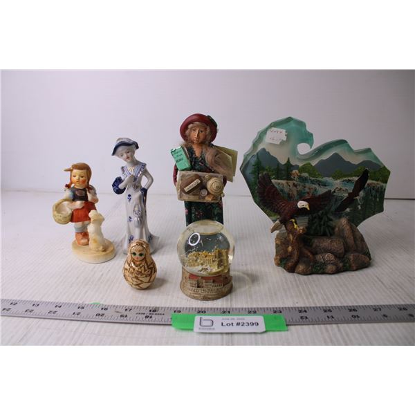 Assorted Figurines and Snow globe