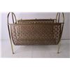 Image 2 : Vintage Metal and Wood Magazine Rack