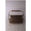 Image 4 : Vintage Metal and Wood Magazine Rack