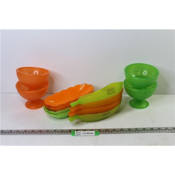 Assortment of Plastic Dessert Dishes