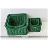 Image 1 : (4) Piece Green Basket Set