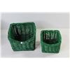 Image 2 : (4) Piece Green Basket Set