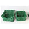 Image 3 : (4) Piece Green Basket Set